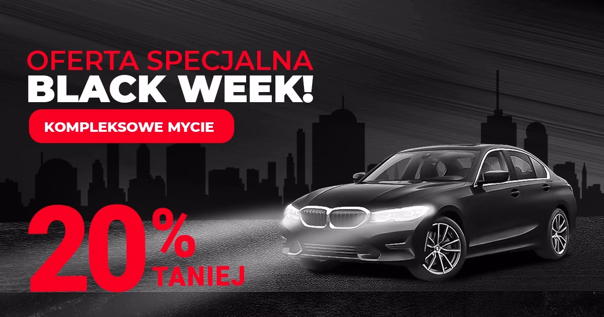 Black Week –20% na kompleksowe mycie samochodu w Banana Car Detailing